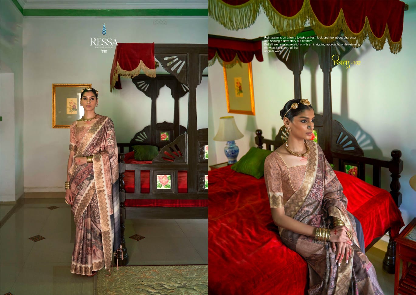 Chitrahar By Ressa Printed Designer Banarasi Silk Sarees Wholesale Shop In Surat